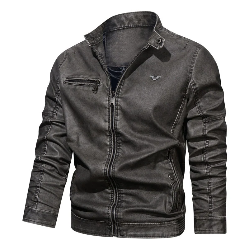 Herren Denim-Blouson im Pilotenstil mit tailliertem Schnitt, Reißverschlusstaschen und Steppdetails Nord Taschen