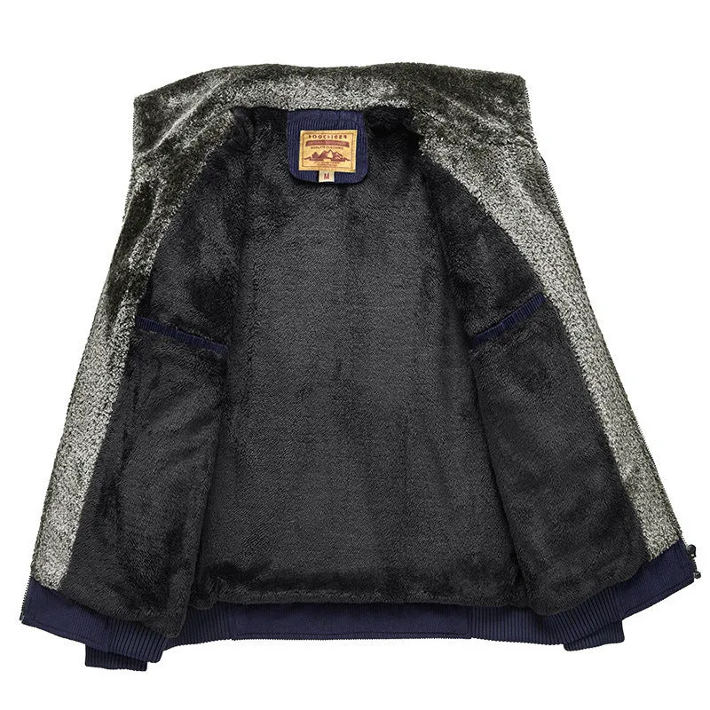 Herren Cordjacke mit wärmender Teddy-Innenfütterung und Badge-Details Nord Taschen