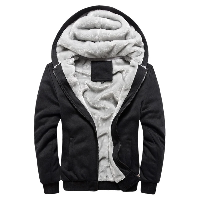 Herren Gepolsterte Kapuzenjacke mit Teddyfleece-Innenfutter, zweifarbigem Ärmeldesign und Reißverschluss Nord Taschen