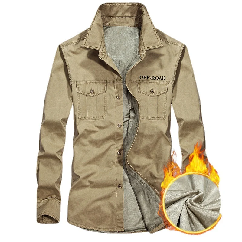Herren gefüttertes Utility-Hemd mit Brustpattentaschen und Off-Road-Print Nord Taschen