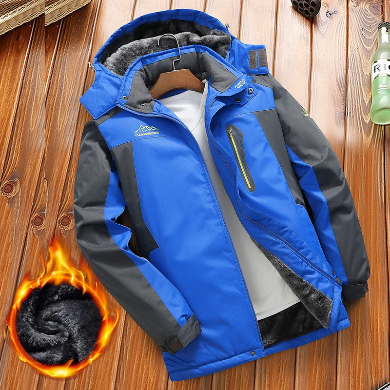Herren gefütterter Winter‑Outdoorparka mit Teddyfleece‑Innenlage, Kapuze und wasserabweisender Shell Nord Taschen