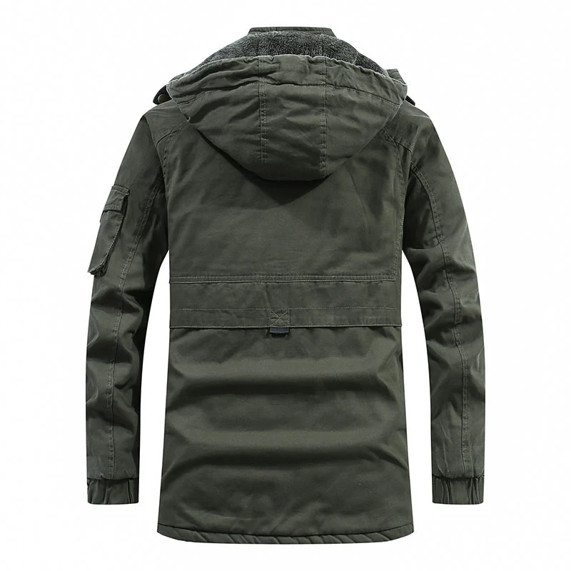 Herren gefütterter Parka mit Teddyfleece-Innenfutter, Kapuze und Utility-Ärmeltasche Nord Taschen