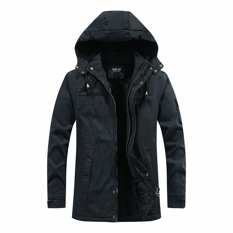Herren gefütterter Parka mit Teddyfleece-Innenfutter, Kapuze und Utility-Ärmeltasche Nord Taschen