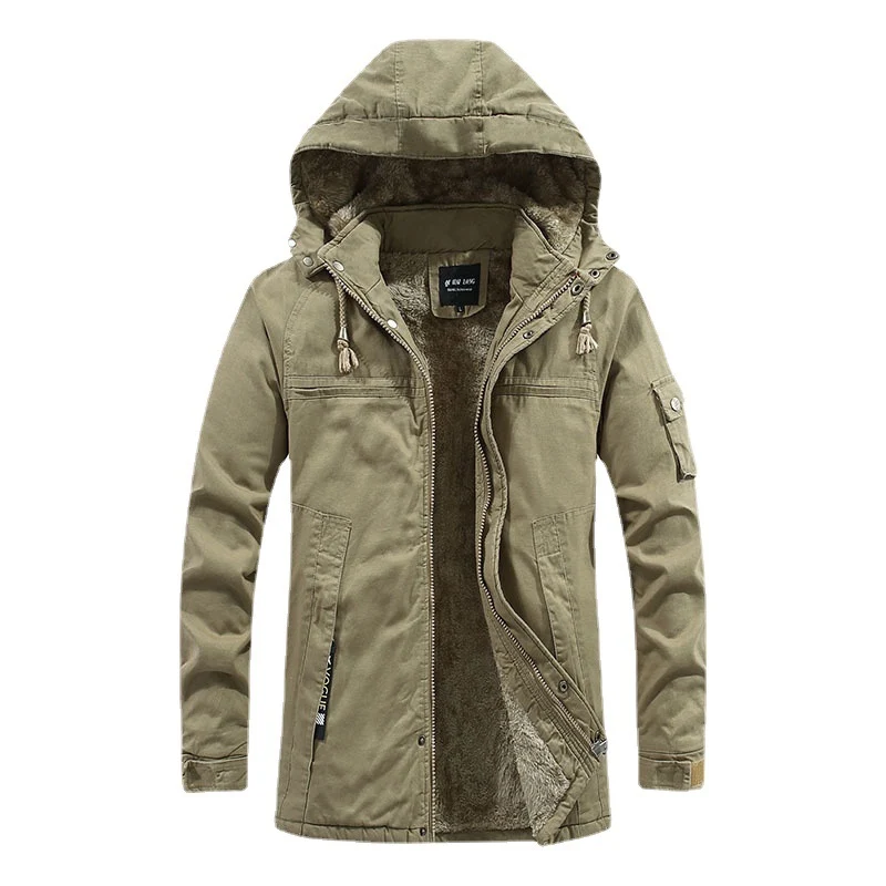 Herren gefütterter Parka mit Teddyfleece-Innenfutter, Kapuze und Utility-Ärmeltasche Nord Taschen