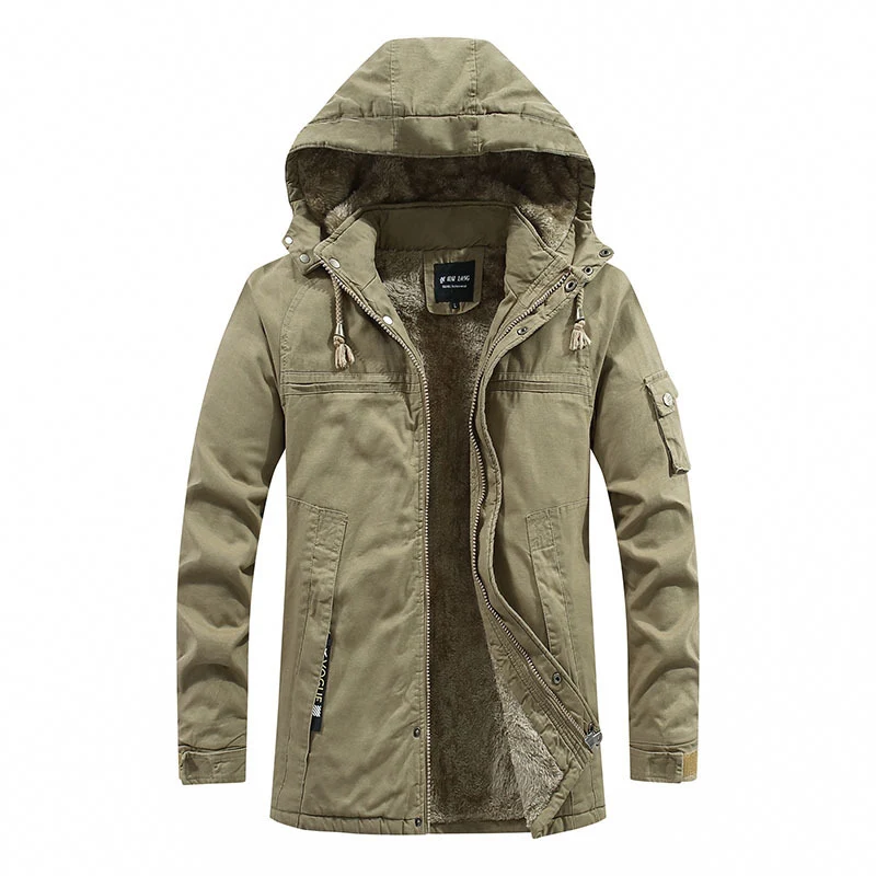 Herren gefütterter Parka mit Teddyfleece-Innenfutter, Kapuze und Utility-Ärmeltasche Nord Taschen