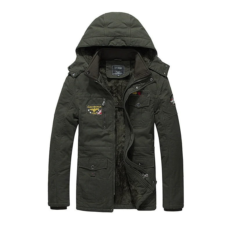 Herren Gefütterter Kapuzenparka mit Teddyfutter, Utility‑Taschen und robuster Canvas‑Optik Nord Taschen