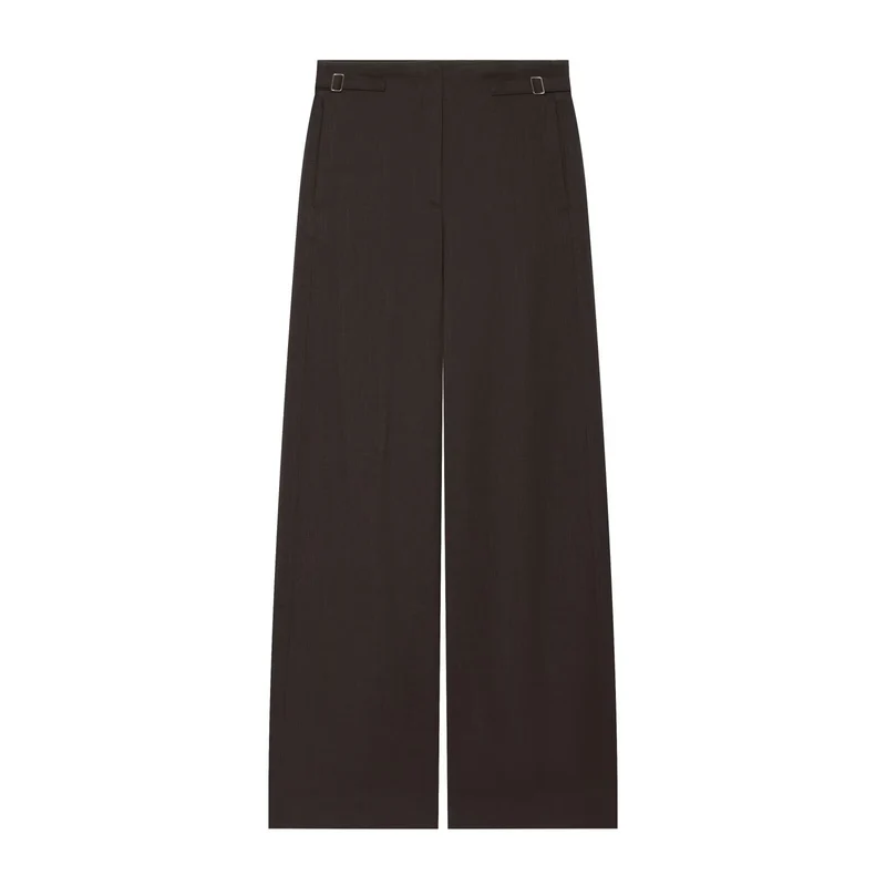 Damen Weite High Waist Culotte‑Hose mit klarer Frontnaht und seitlichen Taillenriegeln Nord Taschen