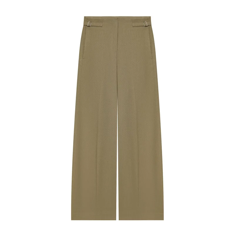Damen Weite High Waist Culotte‑Hose mit klarer Frontnaht und seitlichen Taillenriegeln Nord Taschen