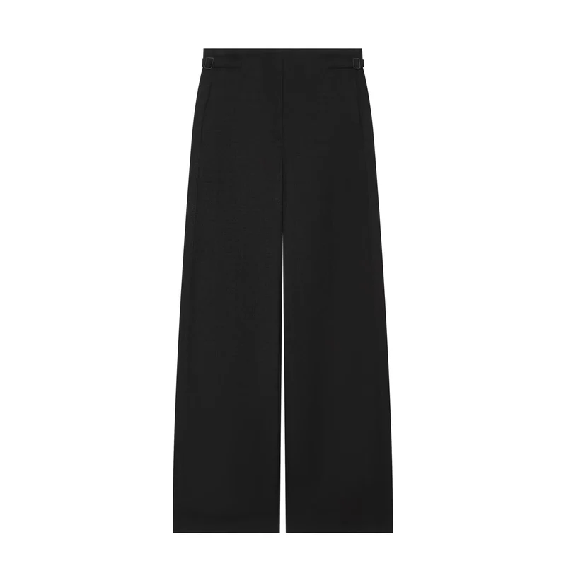 Damen Weite High Waist Culotte‑Hose mit klarer Frontnaht und seitlichen Taillenriegeln Nord Taschen
