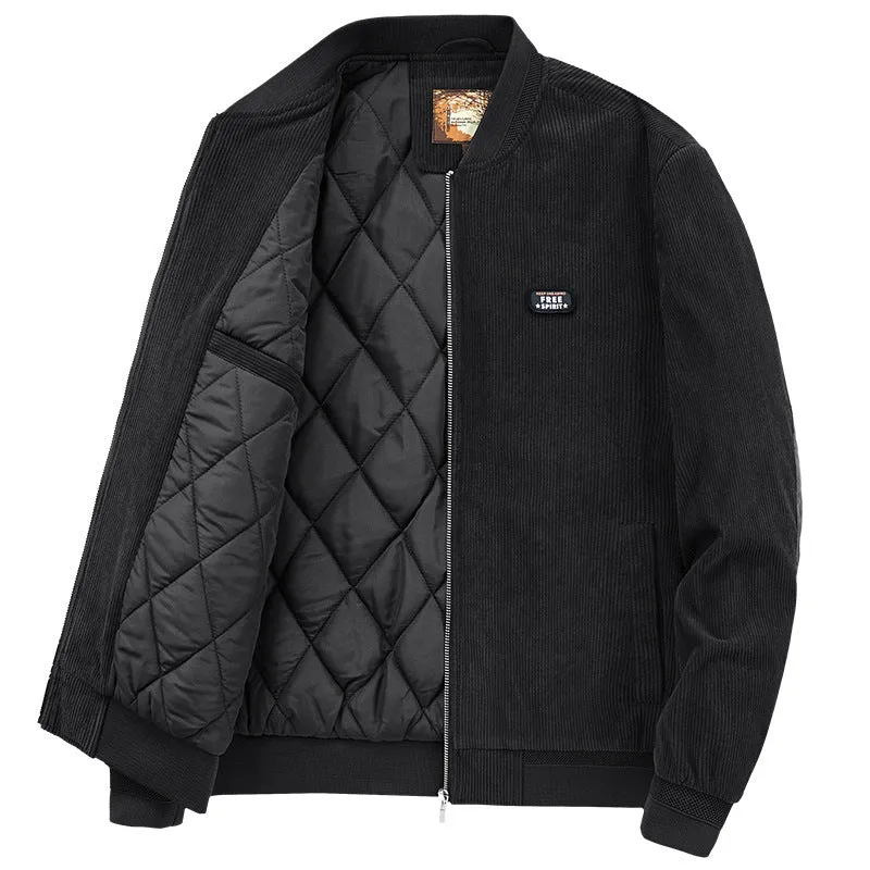 Herren Cordbomberjacke mit gesteppter Thermo-Innenfütterung und Ellbogenpatches Nord Taschen