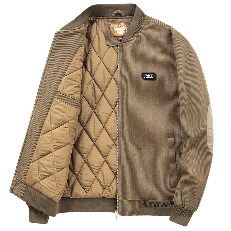 Herren Cordbomberjacke mit gesteppter Thermo-Innenfütterung und Ellbogenpatches Nord Taschen