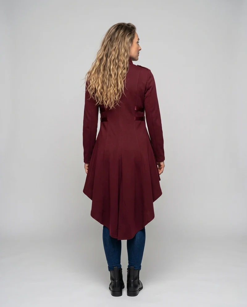 Frauen elegante asymmetrische gepolsterte Jacke mit modischen Knopfdetails Nord Taschen