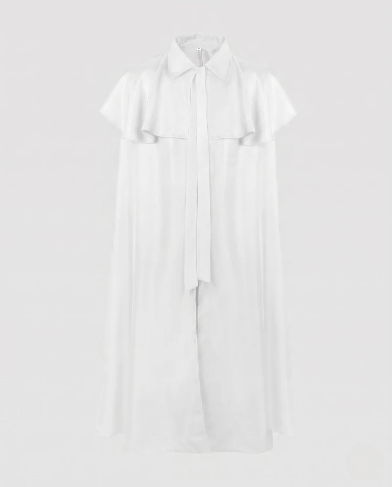 Damen elegante Kapuzencape mit schwingenden Ärmeln und Taillenauschnitten Nord Taschen