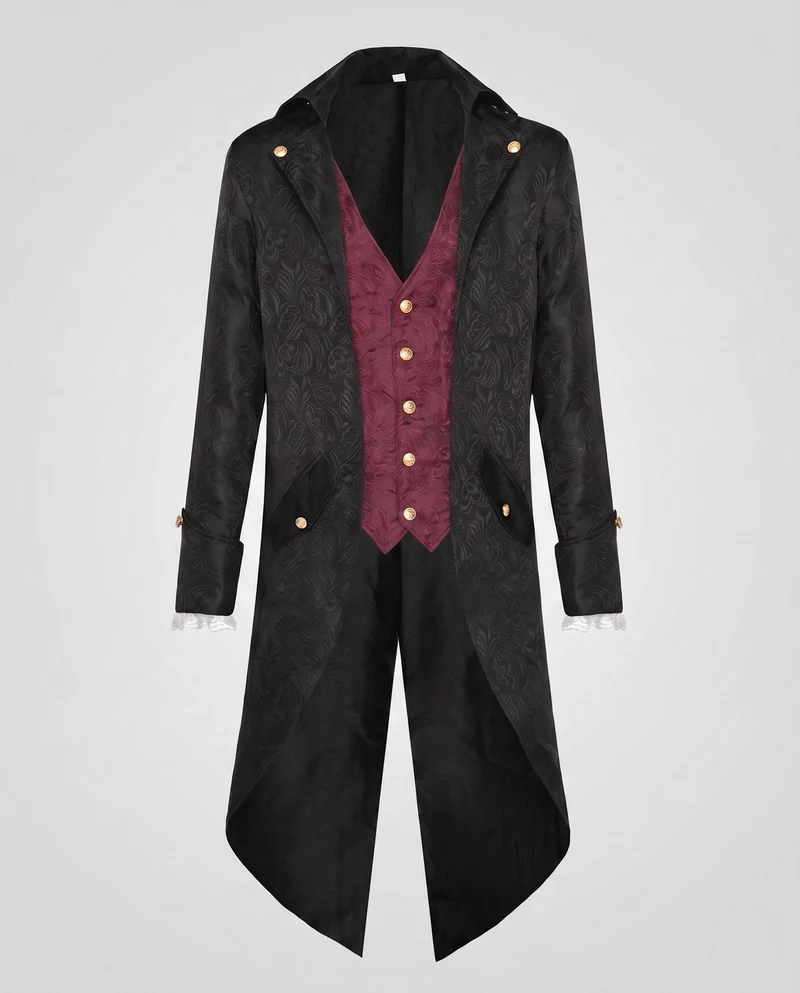Damen historische Frockcoat mit detaillierten goldenen Verzierungen Nord Taschen