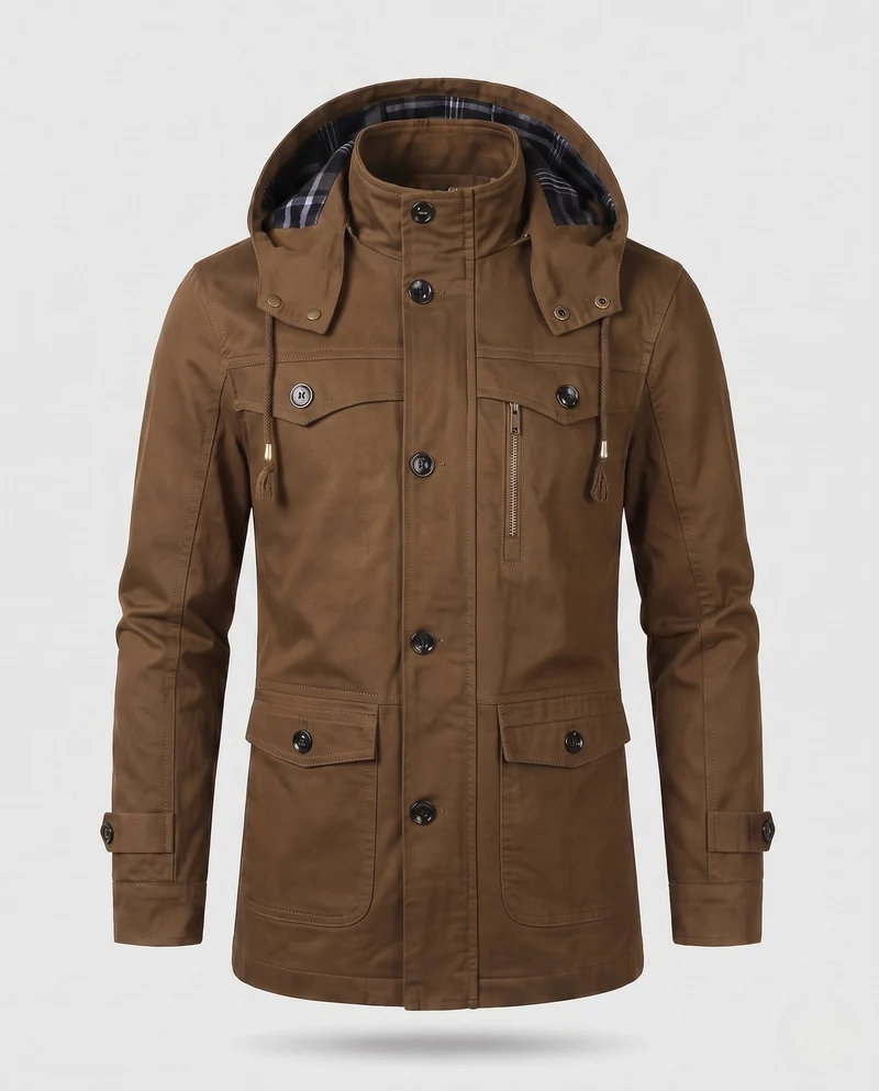 Herren Freizeit Parka Jacke Nord Taschen
