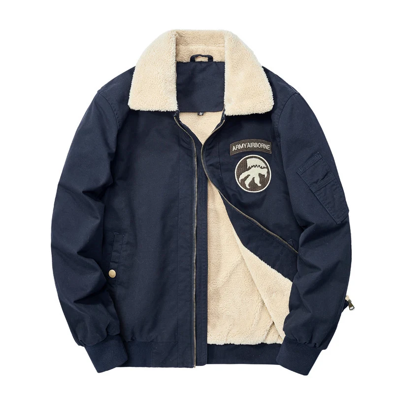 Herren Gefütterter Flugjacken‑Blouson mit Sherpa‑Kragen und Patch‑Details Nord Taschen