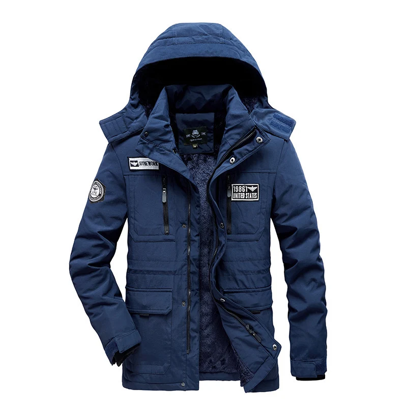 Herren Gefütterter Fieldparka mit Kapuze, kuscheliger Teddy‑Innenlage und taktischen Mehrfachtaschen Nord Taschen
