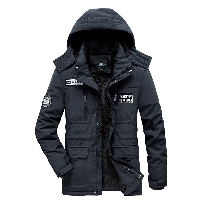 Herren Gefütterter Fieldparka mit Kapuze, kuscheliger Teddy‑Innenlage und taktischen Mehrfachtaschen Nord Taschen