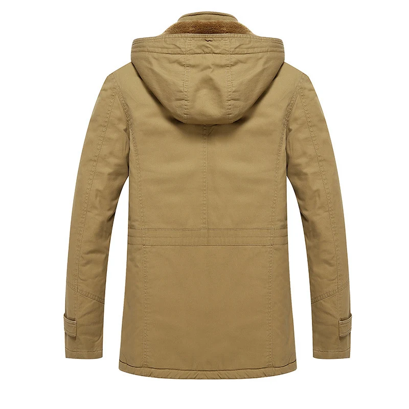 Herren gefütterter Fieldparka mit Kapuze, kuscheliger Fleece-Innenfütterung und Multifunktions‑Taschen Nord Taschen