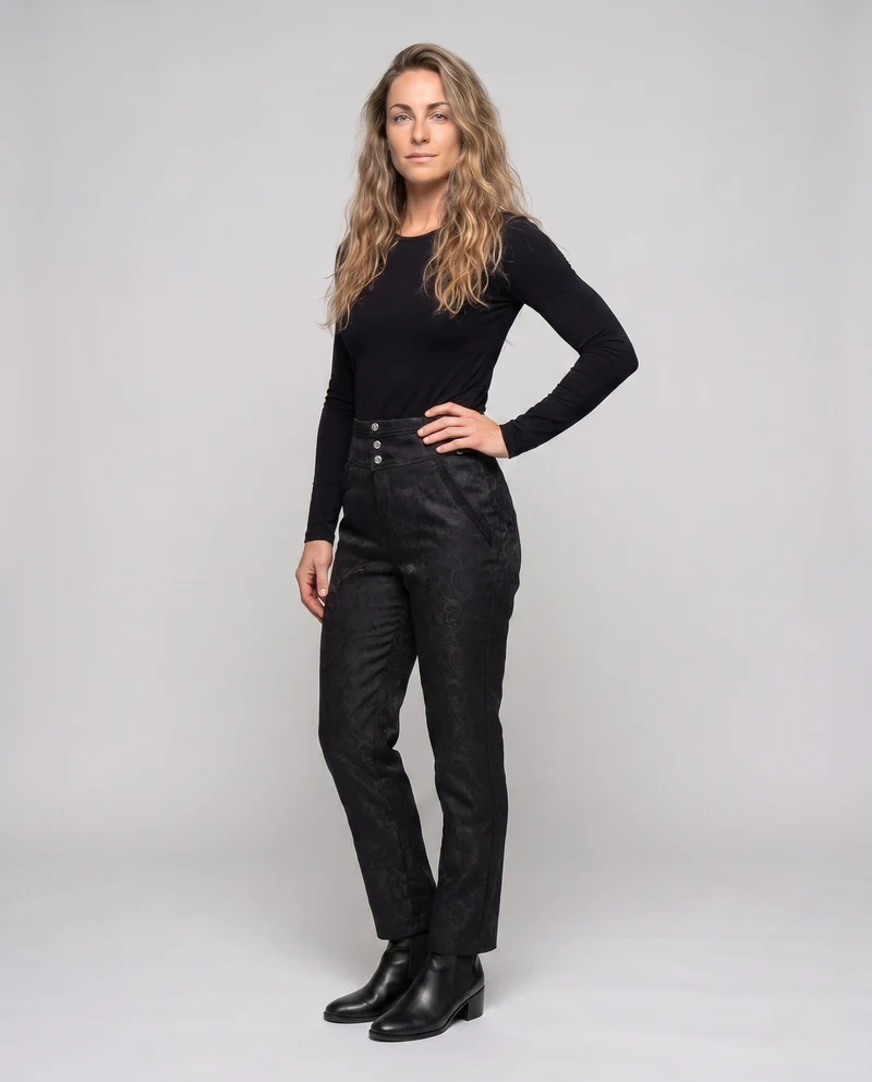 Elegante Stoffhose für Damen mit dekorativem Muster Nord Taschen