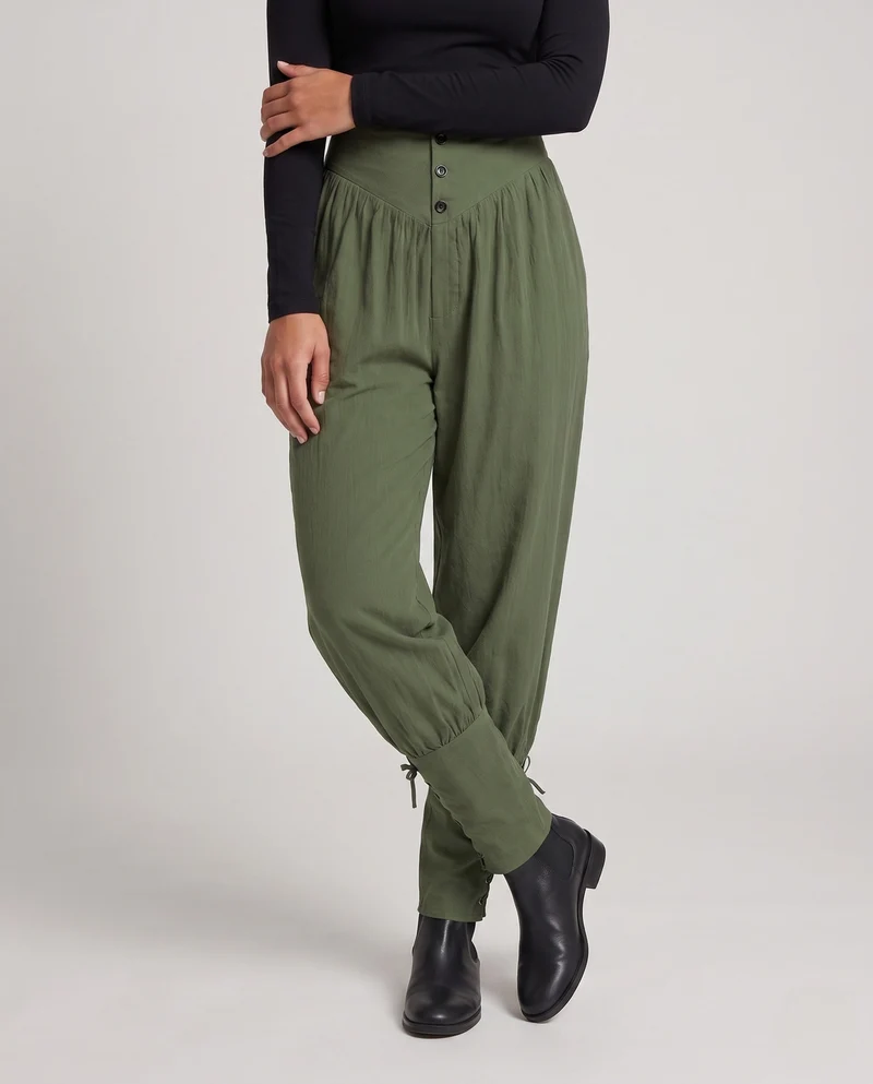 Damen Elegante und Luftige Hose mit Verstellbarem Bund Nord Taschen