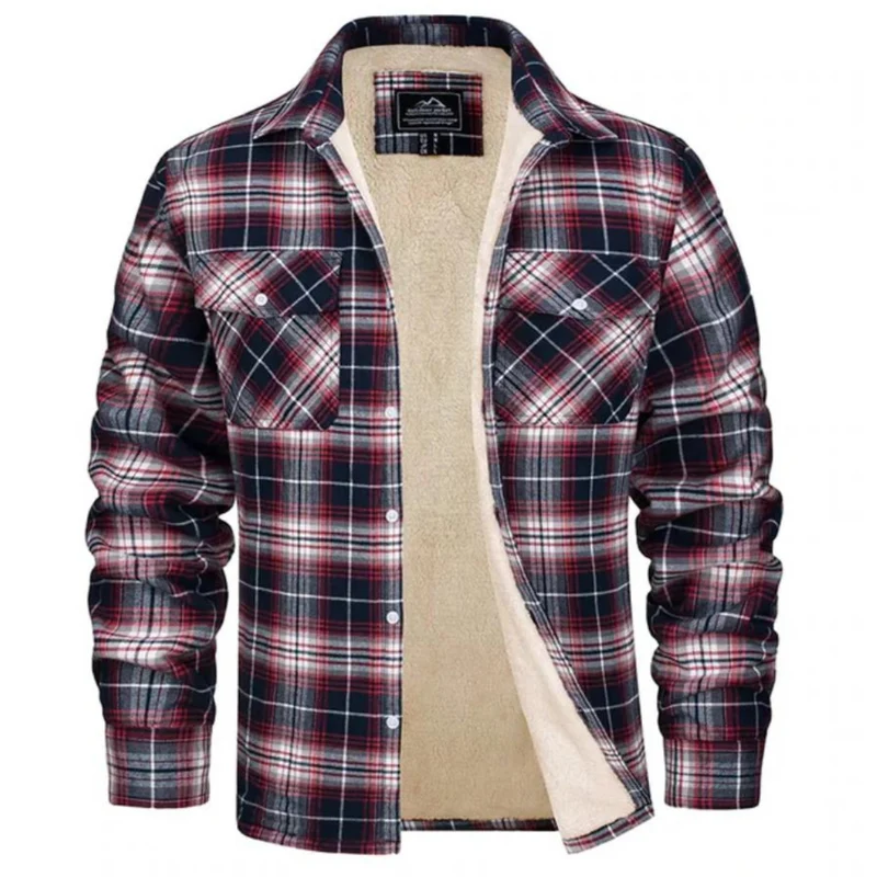 Herren Sherpa gefütterte Karo Hemdjacke