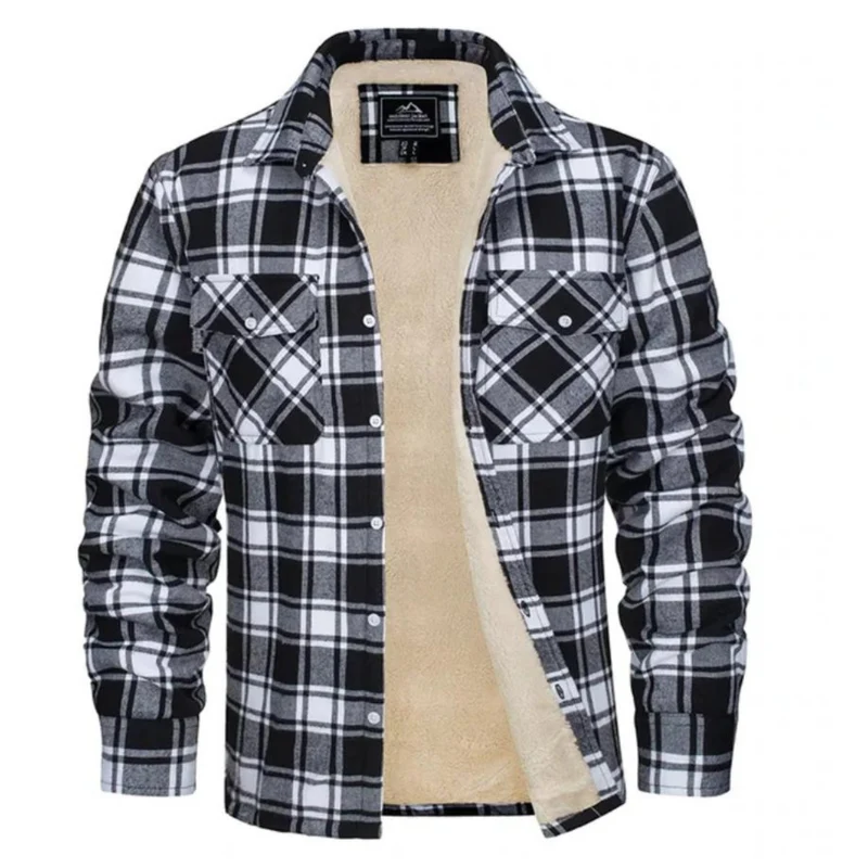 Herren Sherpa gefütterte Karo Hemdjacke