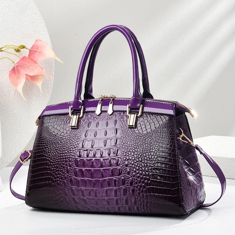 Damen hochwertige Handtasche im eleganten Krokodil-Look Nord Taschen