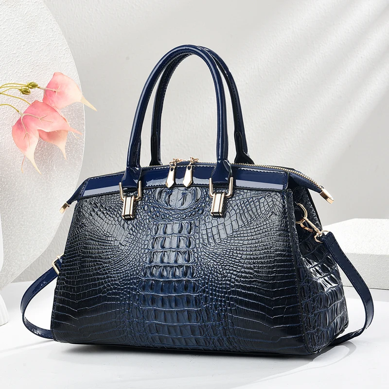 Damen hochwertige Handtasche im eleganten Krokodil-Look Nord Taschen