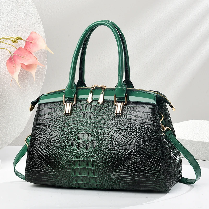 Damen hochwertige Handtasche im eleganten Krokodil-Look Nord Taschen