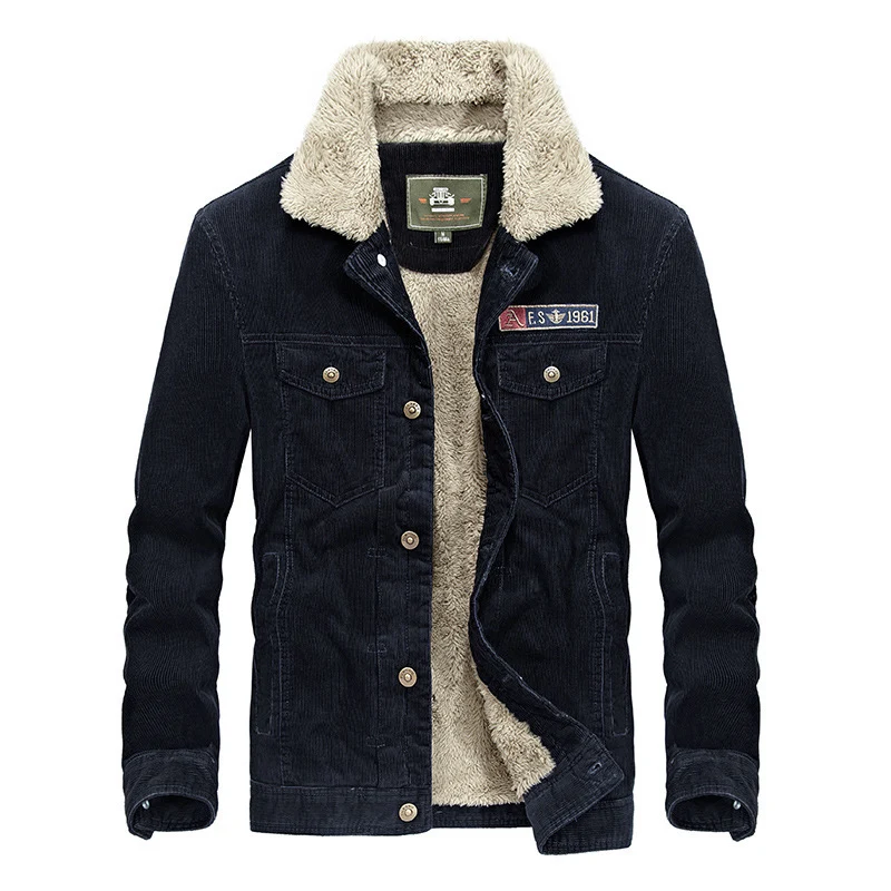 Herren Cord‑Truckerjacke mit Teddyfutter und aufgesetzten Brusttaschen Nord Taschen