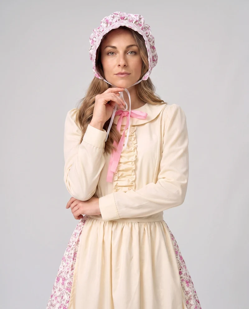 Damen historische Bauernkleid mit Rüschendetail und Baumwollschürze Nord Taschen