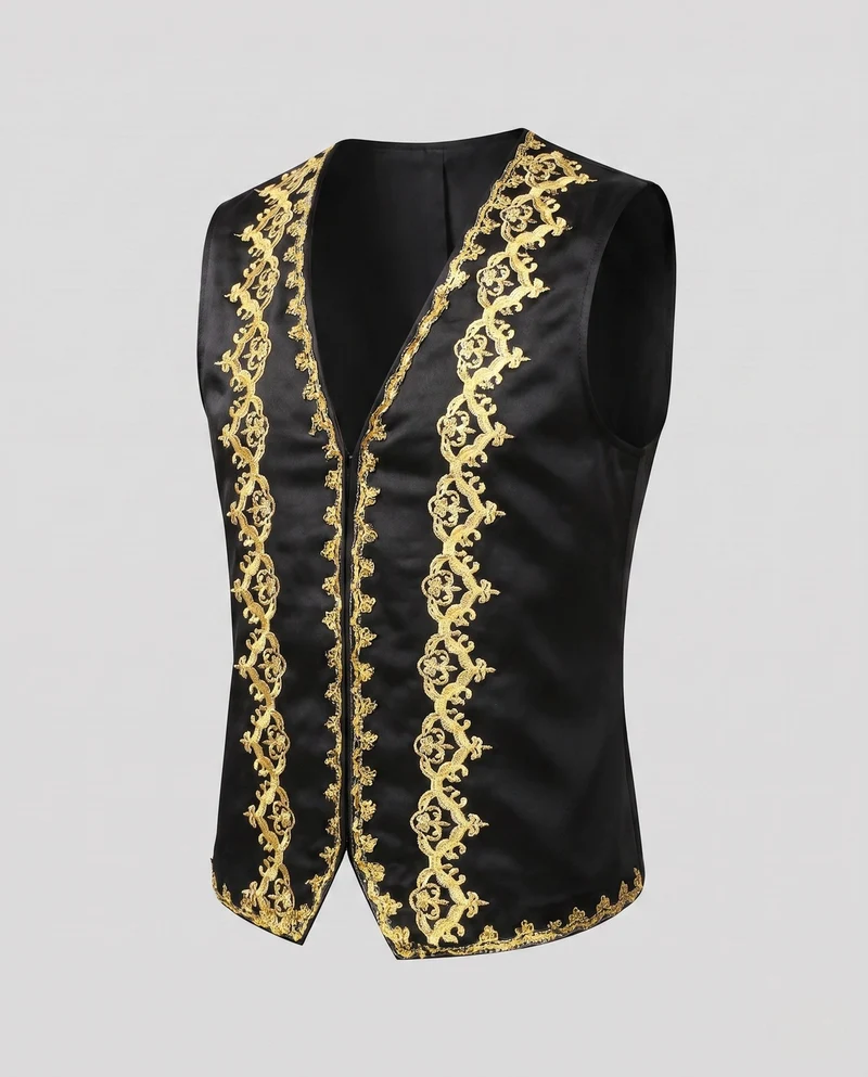 Damen elegantes Weste mit intricaten goldenen Verzierungen Nord Taschen