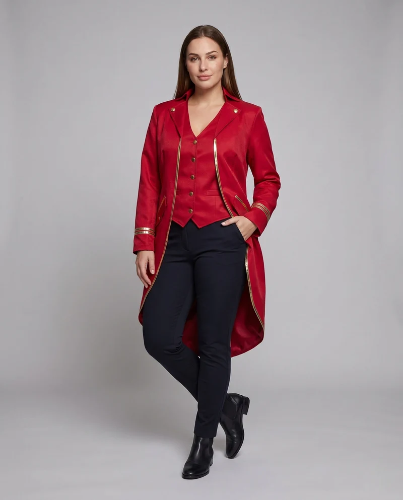 Damen Eleganter Blazer Mantel mit goldenem Detail Nord Taschen