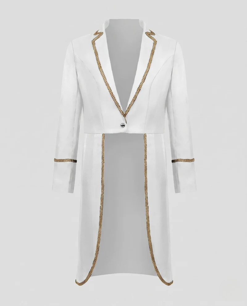 Damen Eleganter Blazer Mantel mit goldenem Detail Nord Taschen
