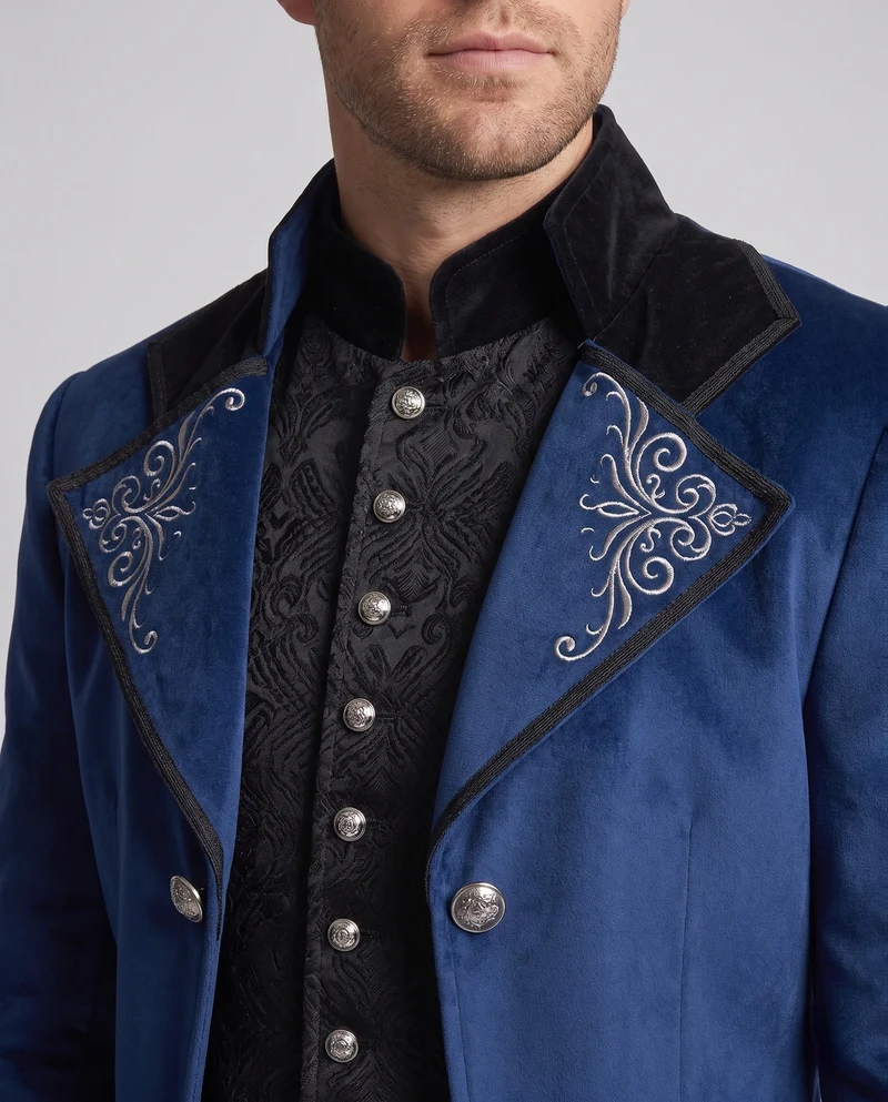 Herren Elegante Gothic Jacke mit dekorativen Details Nord Taschen