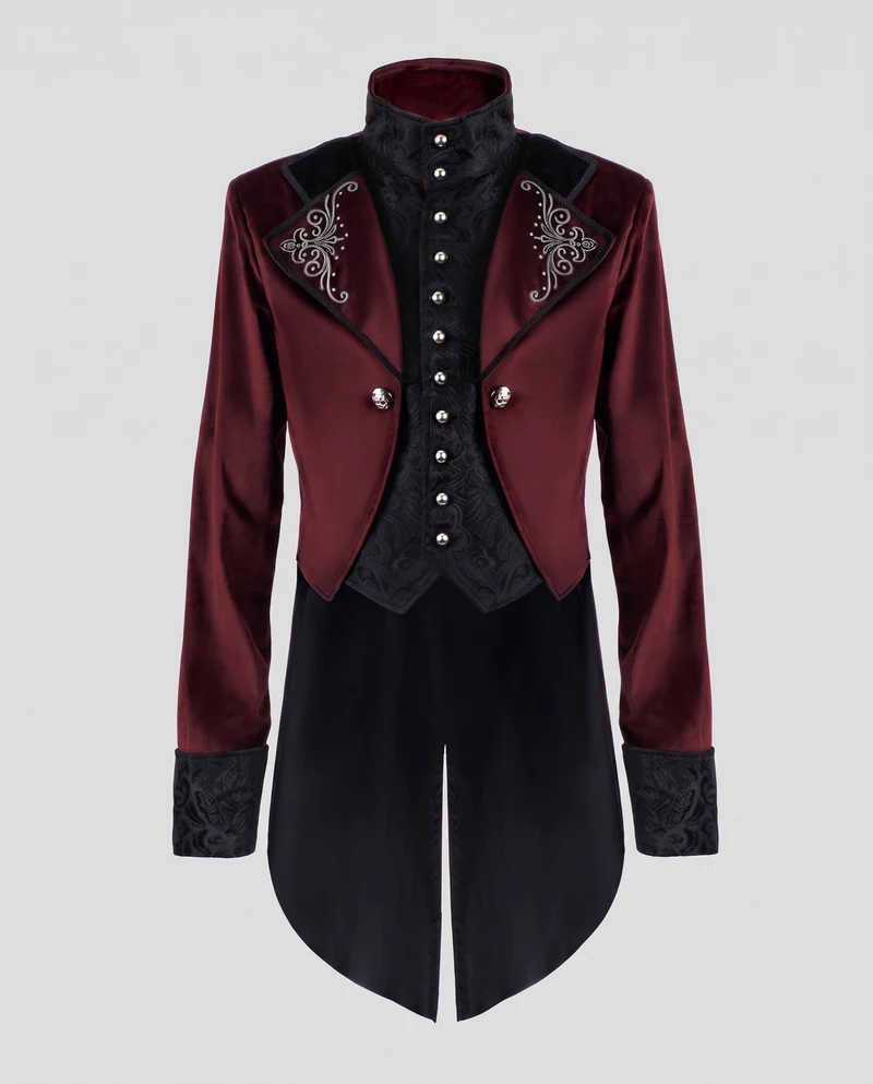 Herren Elegante Gothic Jacke mit dekorativen Details Nord Taschen