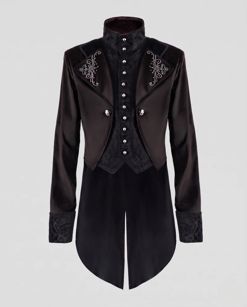 Herren Elegante Gothic Jacke mit dekorativen Details Nord Taschen