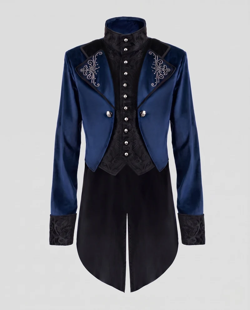 Herren Elegante Gothic Jacke mit dekorativen Details Nord Taschen