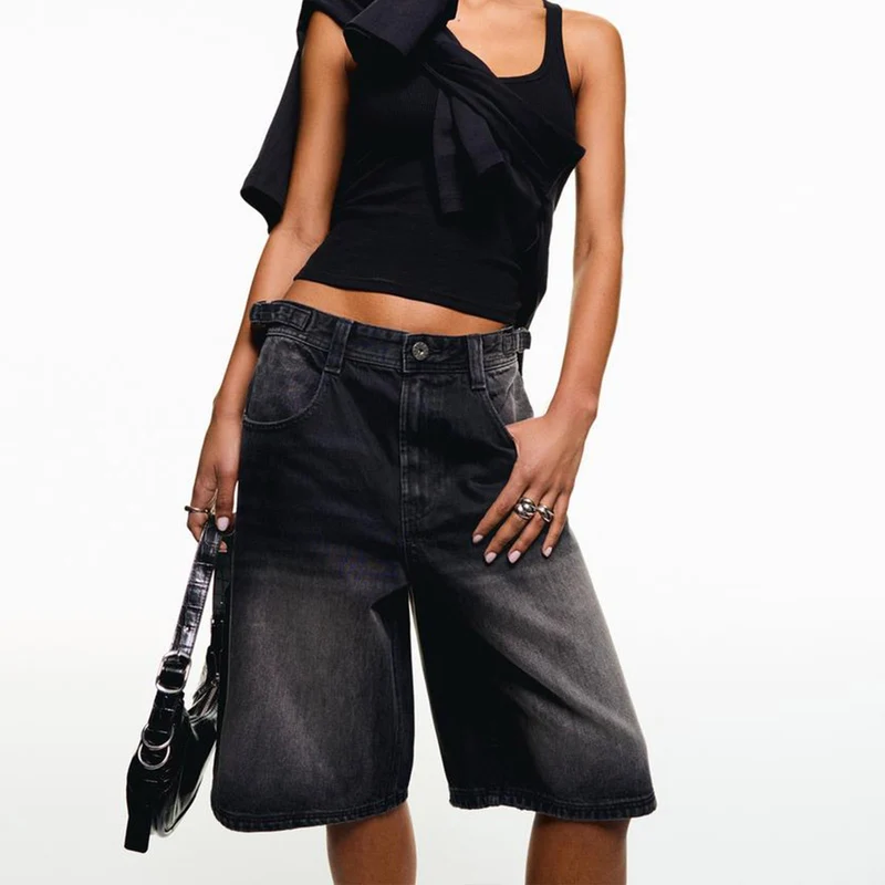 Damen Hochgeschnittene Denim-Shorts im modernen Stil