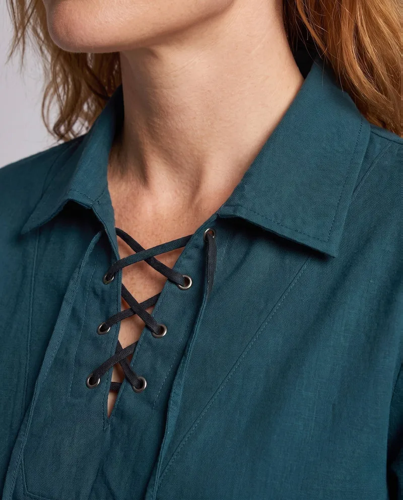 Damen historische Bluse mit elegantem Schnürdesign Nord Taschen