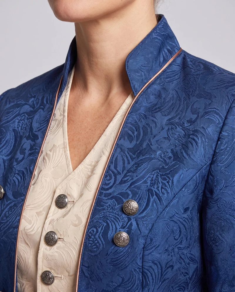 Damen historische Frackkleid mit eleganten Verzierungen und passendem Fliegenband Nord Taschen