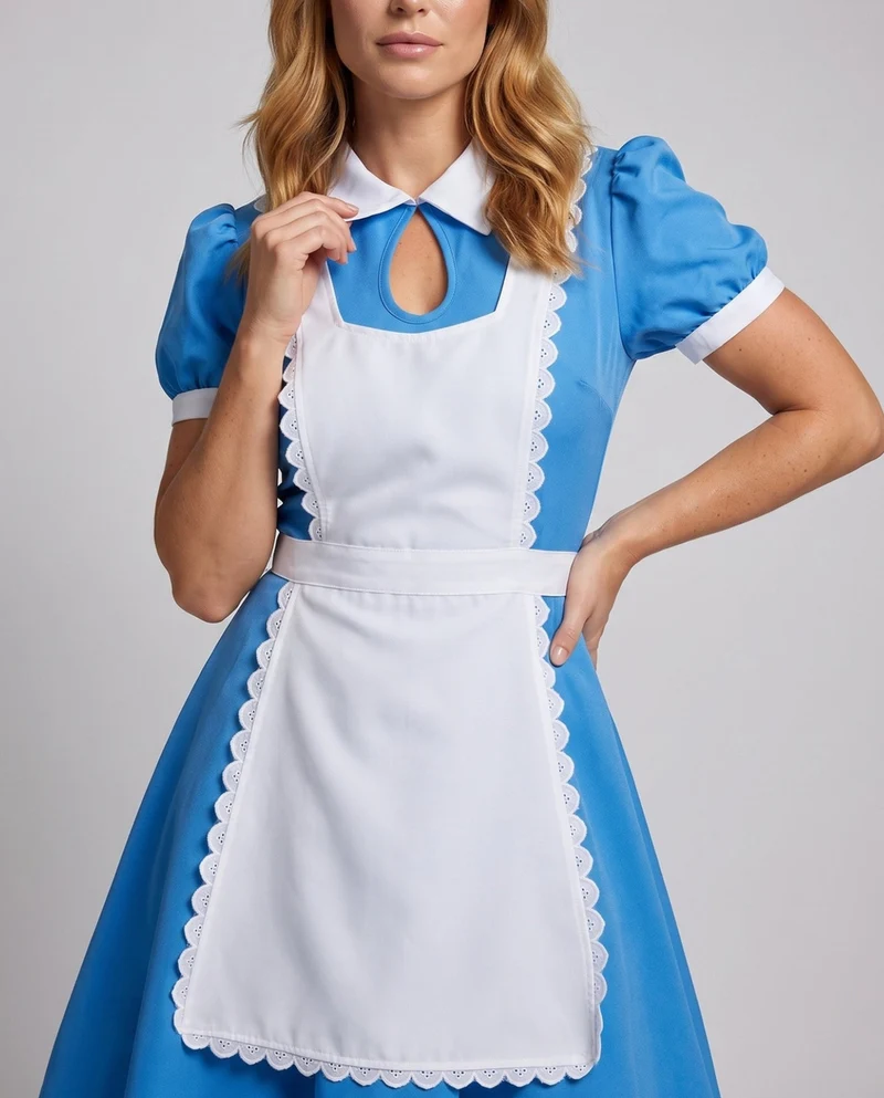 Damenkostüm im Alice im Wunderland-Stil mit Rüschen und Schürze Nord Taschen