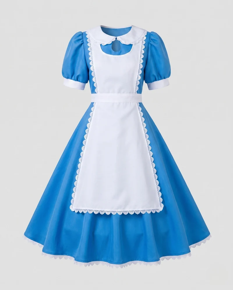 Damenkostüm im Alice im Wunderland-Stil mit Rüschen und Schürze Nord Taschen