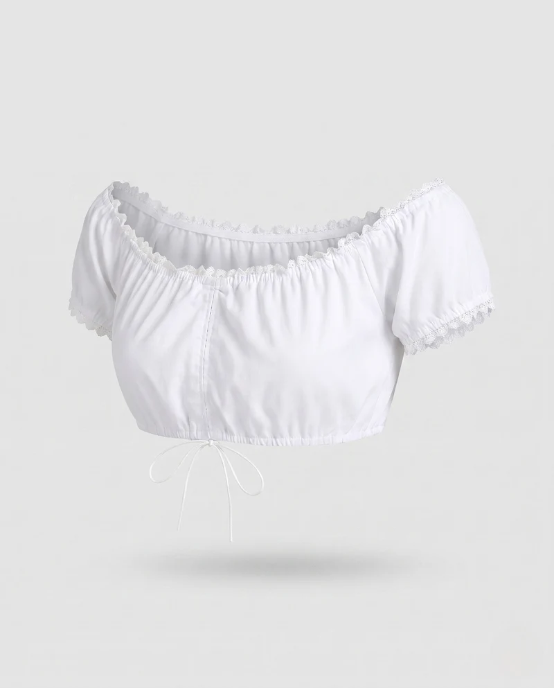 Damen Kurzoberteil mit Rüschendetails und verstellbarem Taillenbündchen