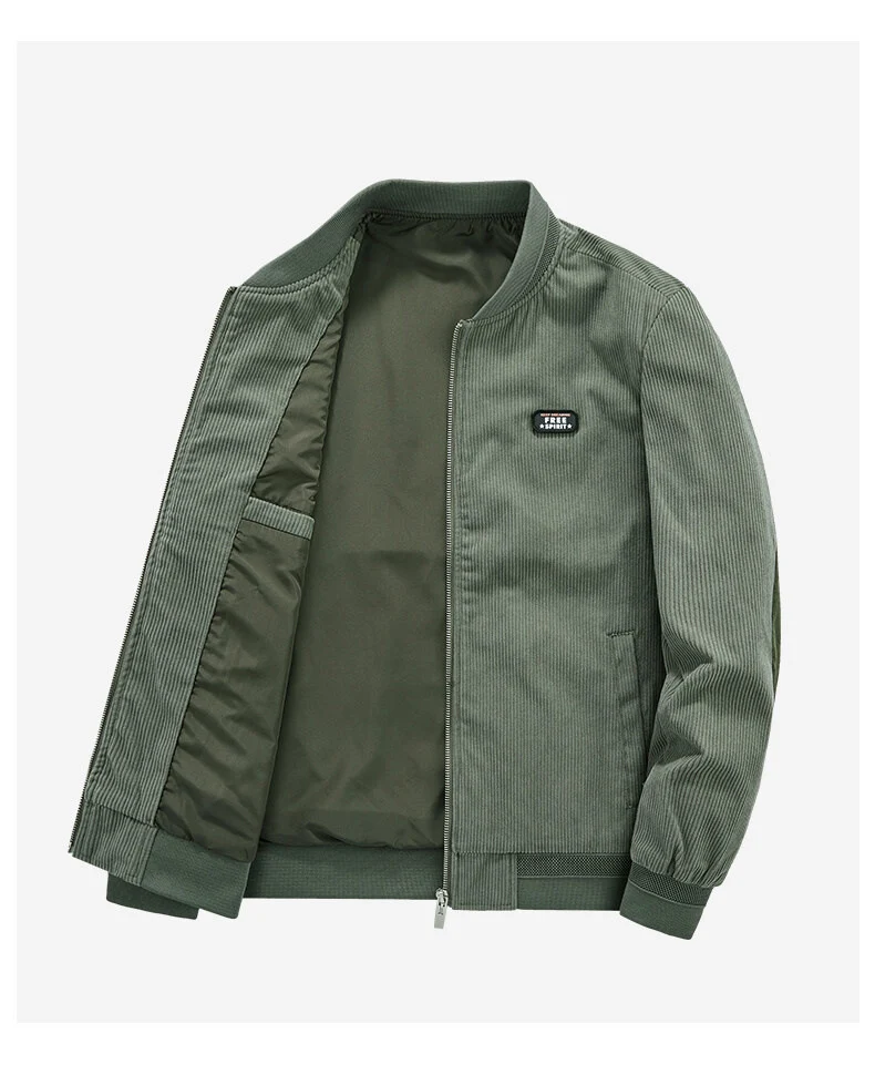 Herren Cord-Flightblouson mit Satin-Innenfutter, Rippbündchen und verdeckten Innentaschen Nord Taschen