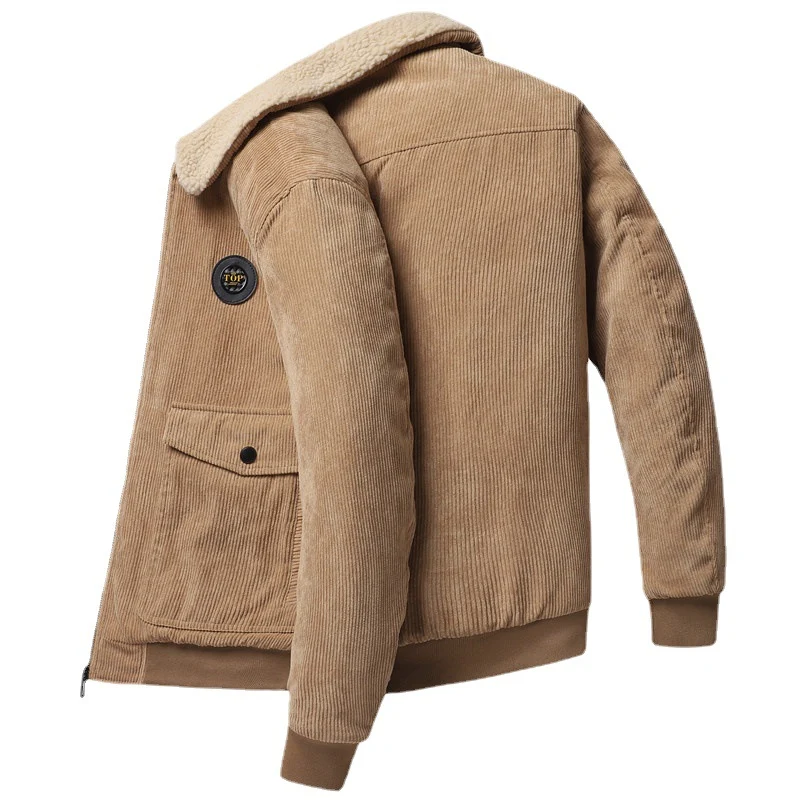 Herren Cord-Blouson mit Sherpa-Kragen, wattierter Innenlage und Reißverschluss Nord Taschen