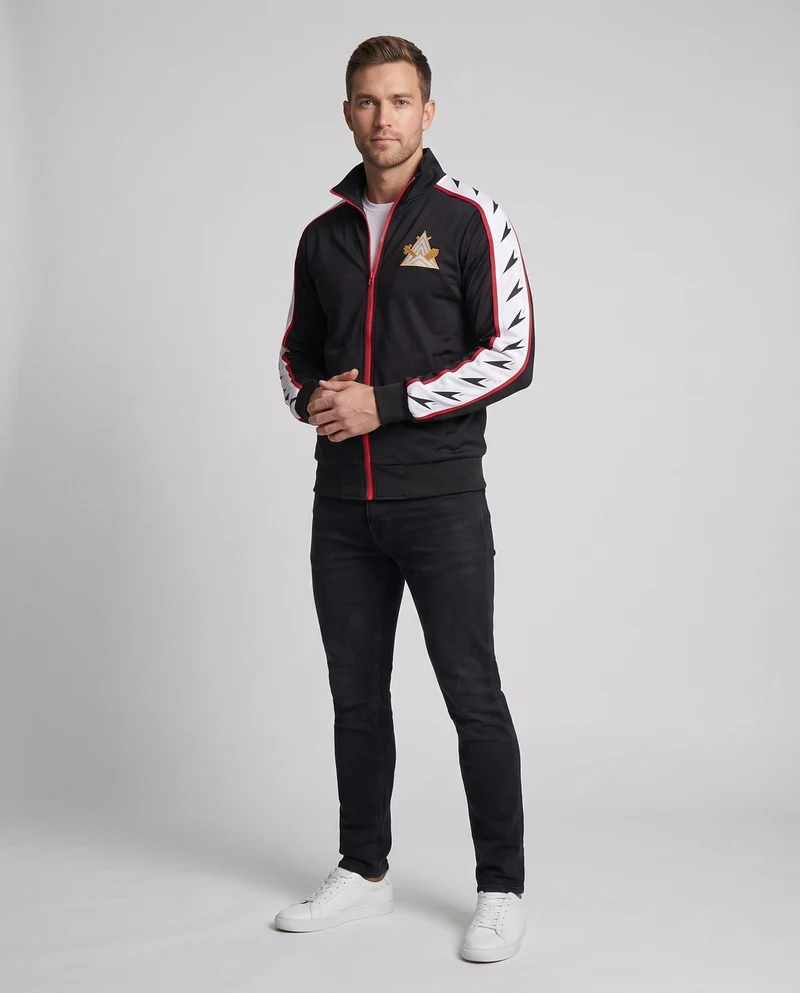 Sportliche Trainingsjacke für Herren mit hohem Kragen und gesticktem Logo Nord Taschen