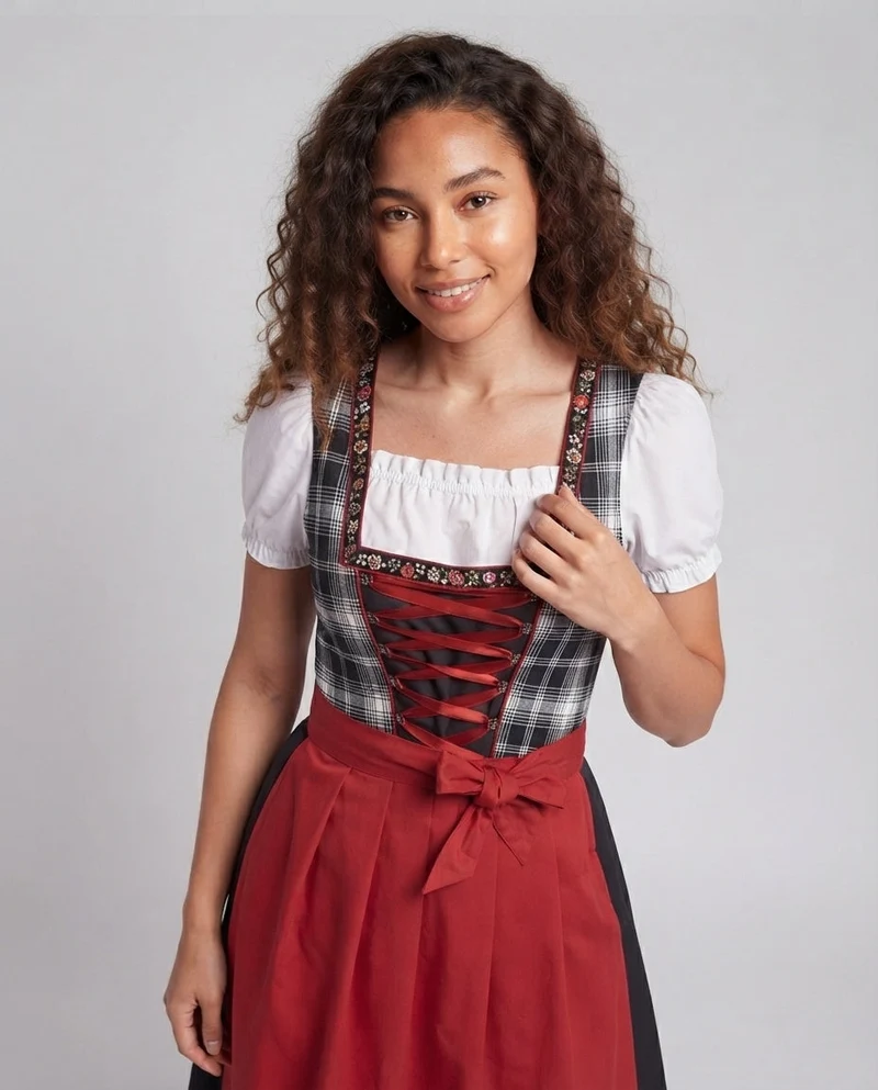 Damen Dirndl Kleid Nord Taschen