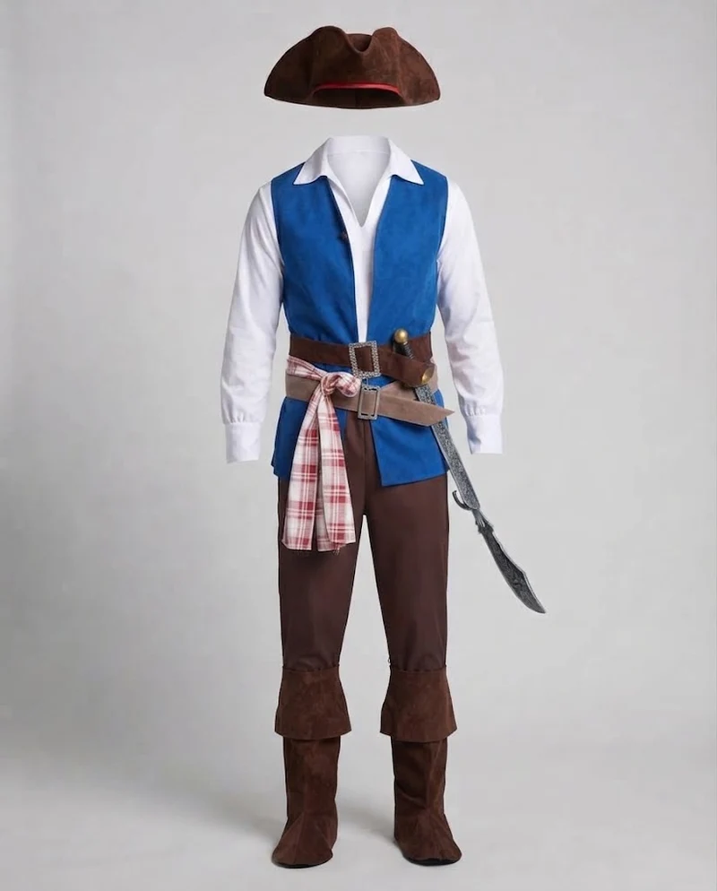 Herren Piratenkostüm mit authentischen Details und hochwertigem Material Nord Taschen